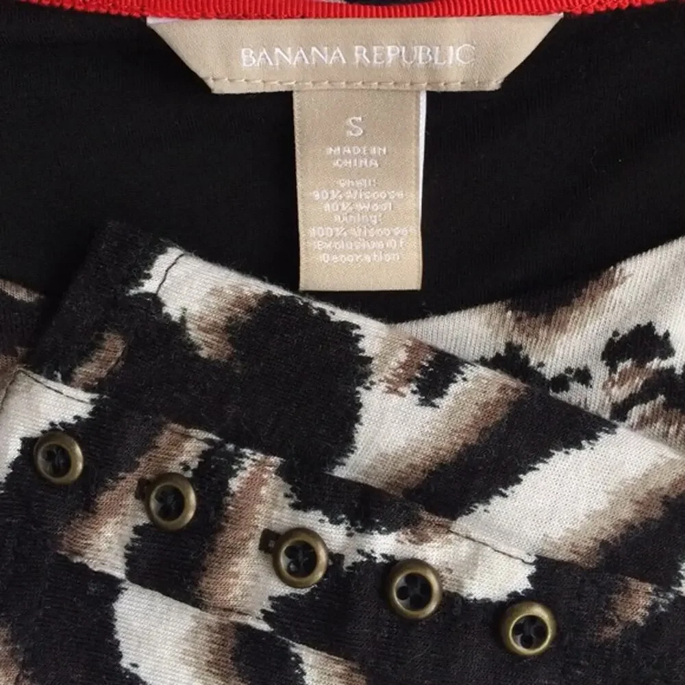 Banana Republic Animal Print Long Sleeve Dress Size S - Picture 3 of 5